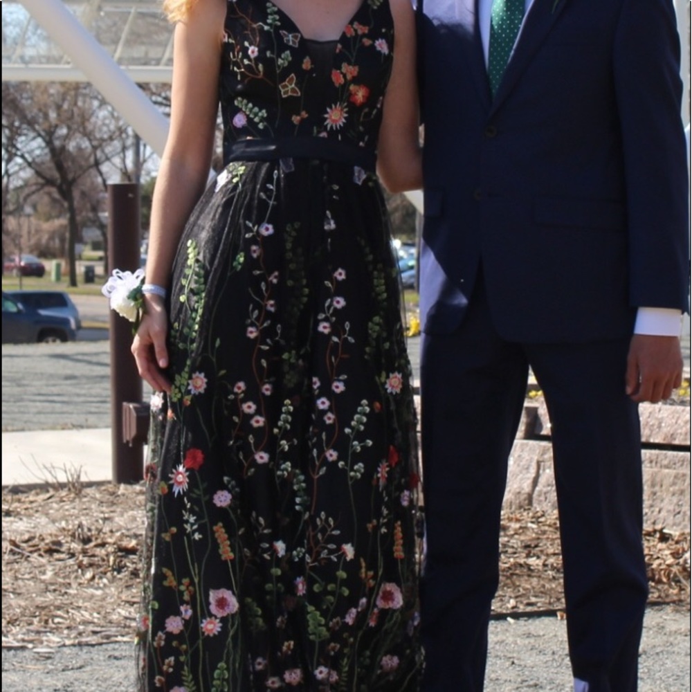 Black and Floral Prom dress